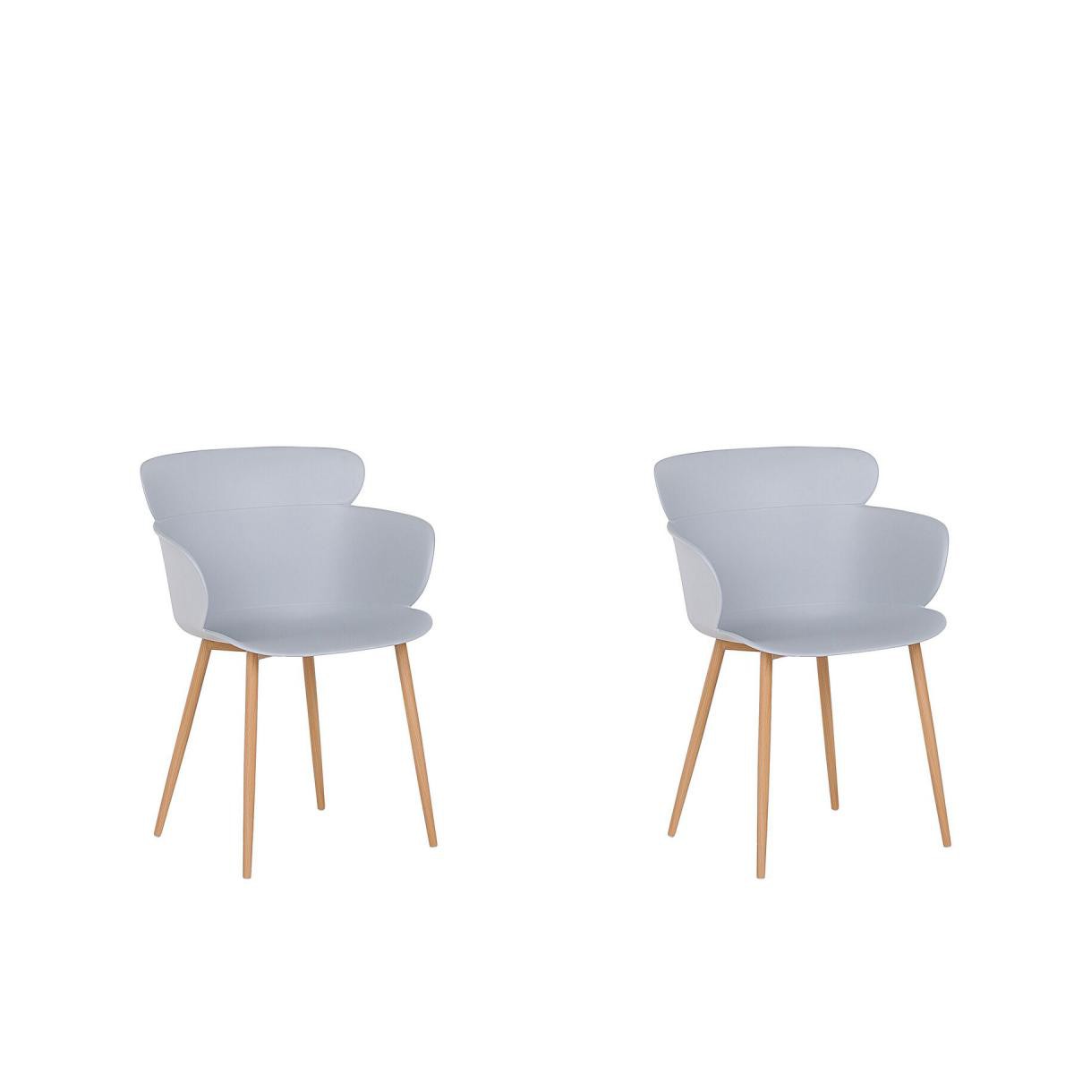 Beliani - Beliani Lot de 2 chaises de salle à manger grises SUMKLEY - - Chaises