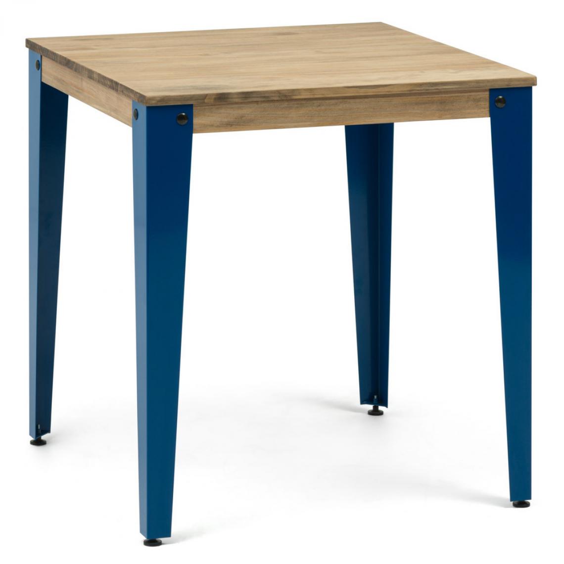 BOX FURNITURE - Table Salle à Manger Lunds 59x59x75cm Bleu-Vieilli. Box Furniture - Tables à manger