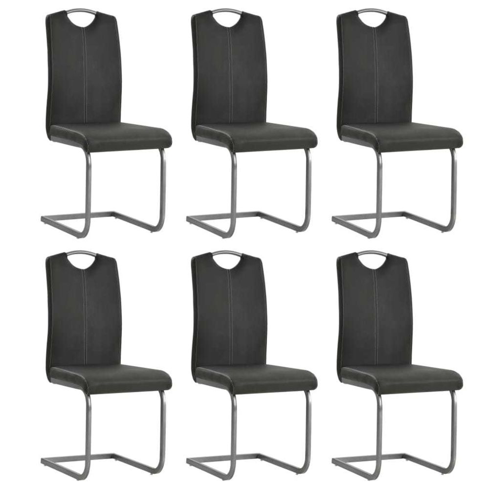 marque generique - Chic Fauteuils edition Stockholm Chaise de salle à manger 6 pcs Cuir artificiel 43x55x100cm Gris - Chaises
