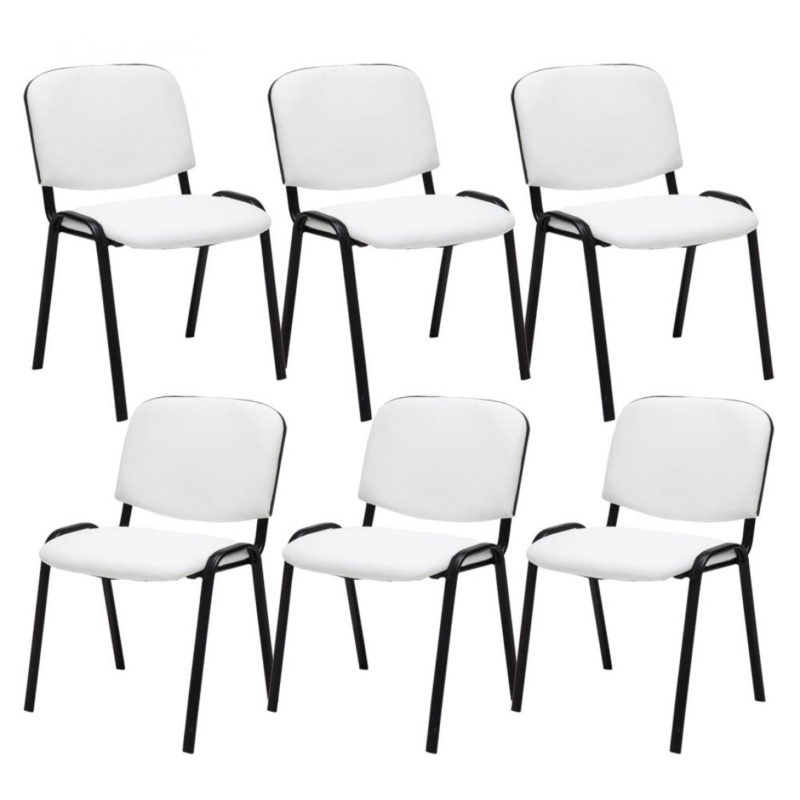 Icaverne - Superbe Lot de 6 chaises visiteurs selection Bamako en cuir artificiel couleur blanc - Chaises