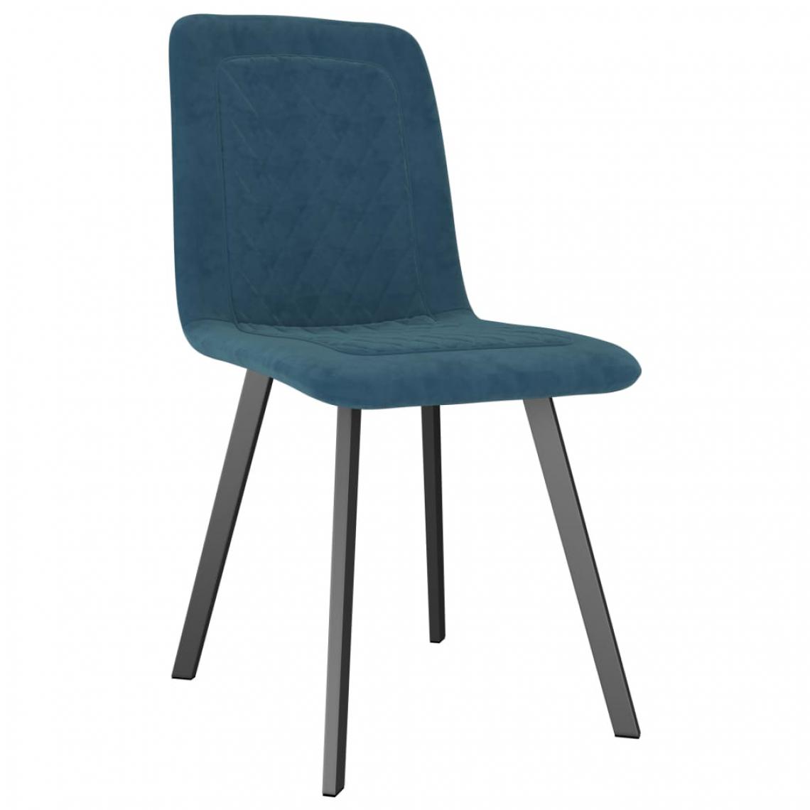 Icaverne - Icaverne - Chaises de cuisine serie Chaises de salle à manger 4 pcs Bleu Velours - Chaises