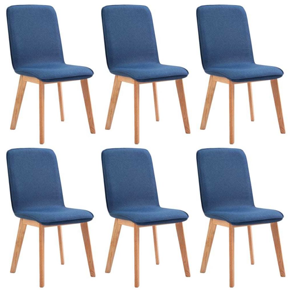 marque generique - Icaverne - Chaises de salle à manger selection Chaises de salle à manger 6 pcs Bleu Tissu - Chaises