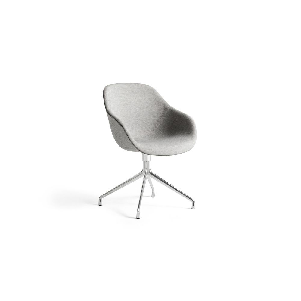 Hay - About A Chair AAC 121 - Hallingdal 130 - gris moucheté - aluminium poli - Chaises
