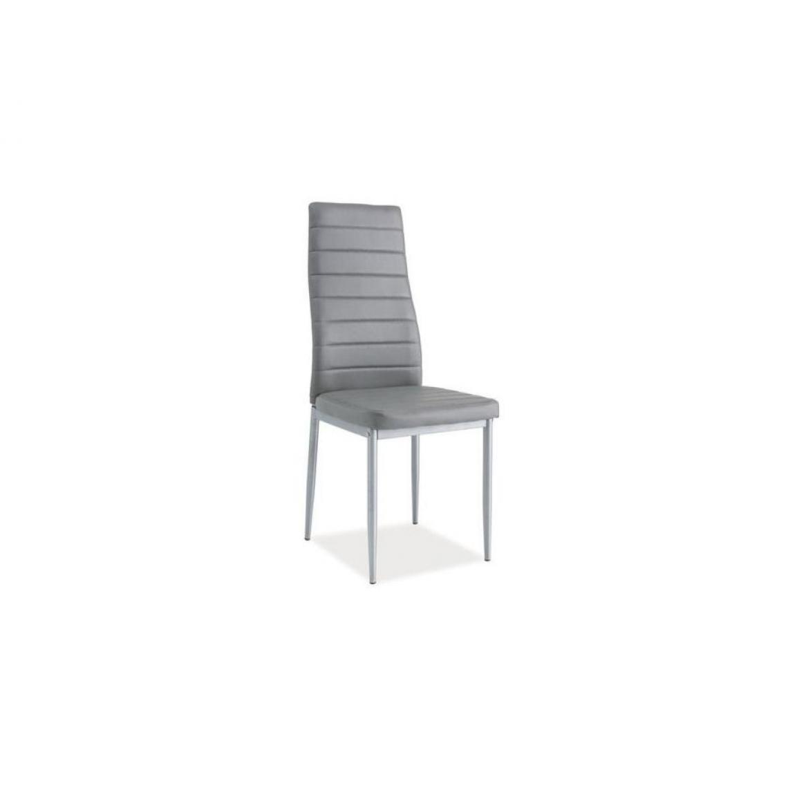 Hucoco - WERI | Chaise minimaliste intérieurs modernes | 96x40x38 cm | Rembourrage cuir écologique | Chaise salon/bureau/salle à manger - Gris - Chaises