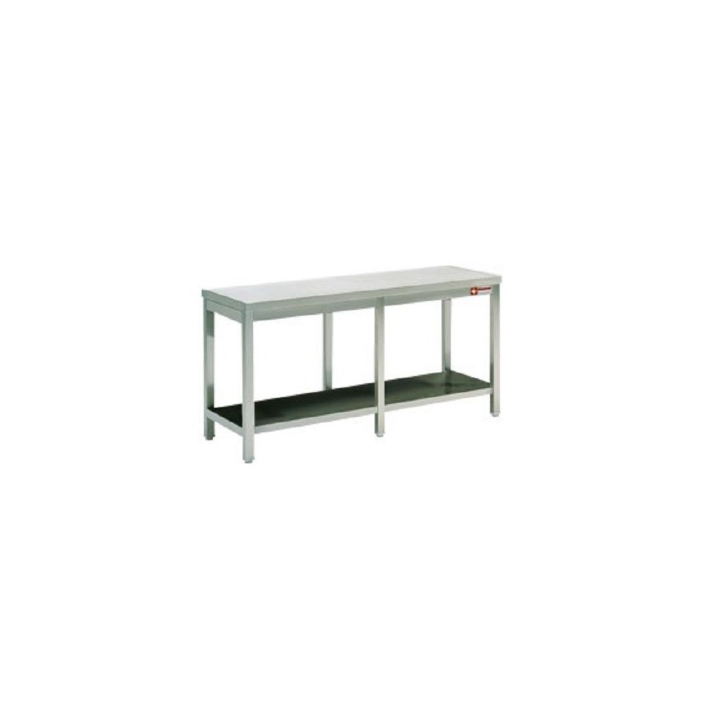 Combisteel - Table de travail Inox Avec Etagère Soudée et Renfort - Gamme 800 - Combisteel - 2400x800 800 - Tables à manger
