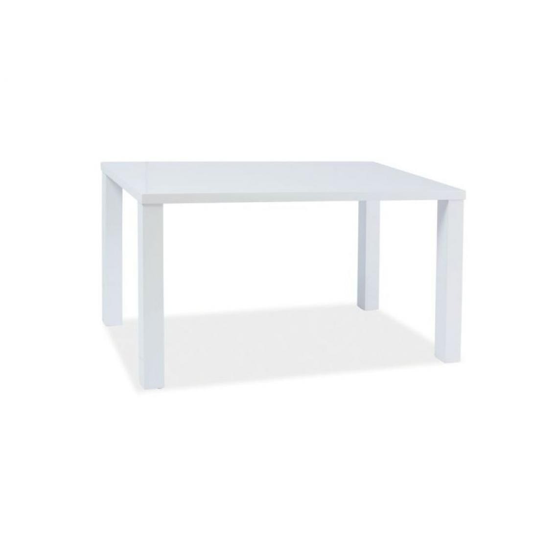 Hucoco - MONTEGI - Table élégante de style minimaliste - Dimensions : 80x60x75 cm - Plateau et piètement en MDF laqué - Blanc - Tables à manger