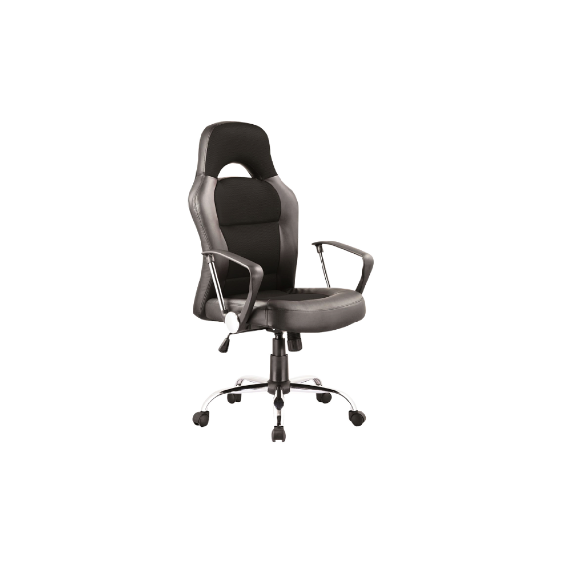 Ac-Deco - Chaise de bureau à roulettes - Q033 - 63 x 50 x 116 cm - Noir - Chaises