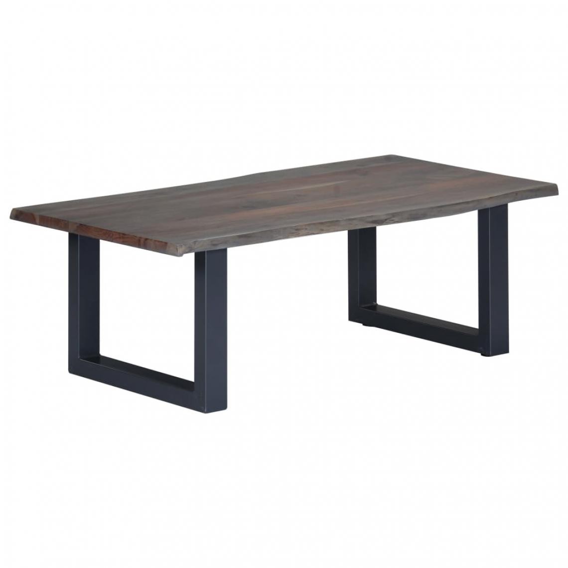Vidaxl - vidaXL Table basse avec bord naturel Gris 115x60x40 cm Bois d'acacia - Tables à manger
