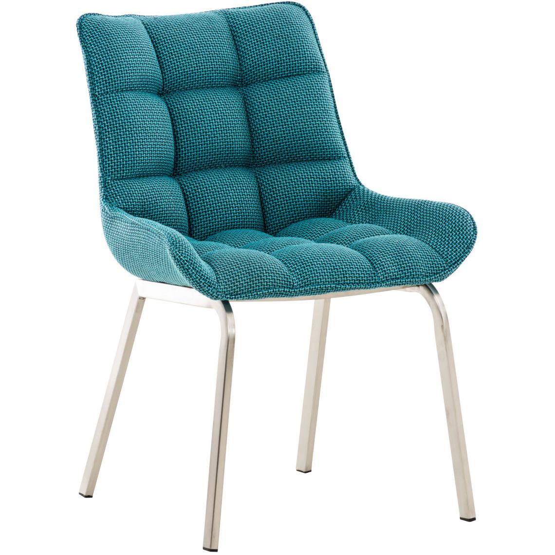 Icaverne - Admirable Chaise tissu gamme Nairobi acier inoxydable couleur turquoise - Chaises