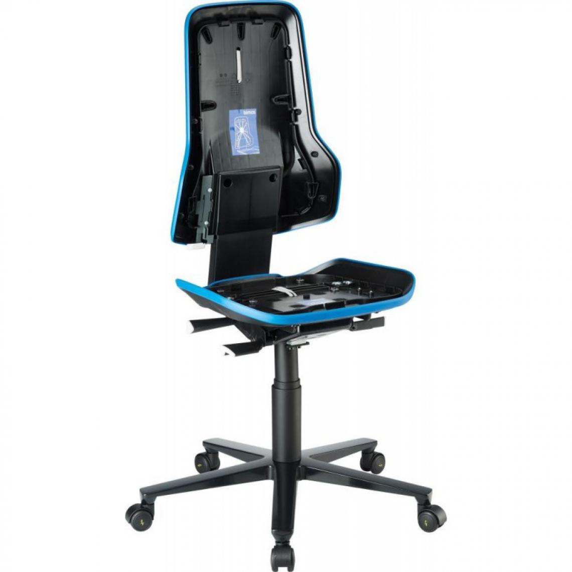 marque generique - Chaise bureau ESD NEON 2 bleu avec roue perman - Chaises