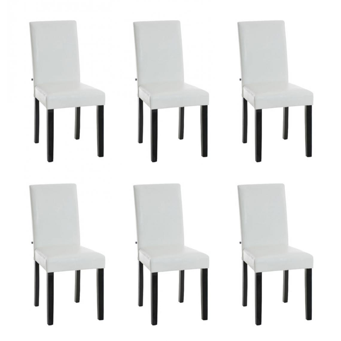 Icaverne - Inedit Lot de 6 chaises de salle à manger reference Rabat noir couleur blanc - Chaises
