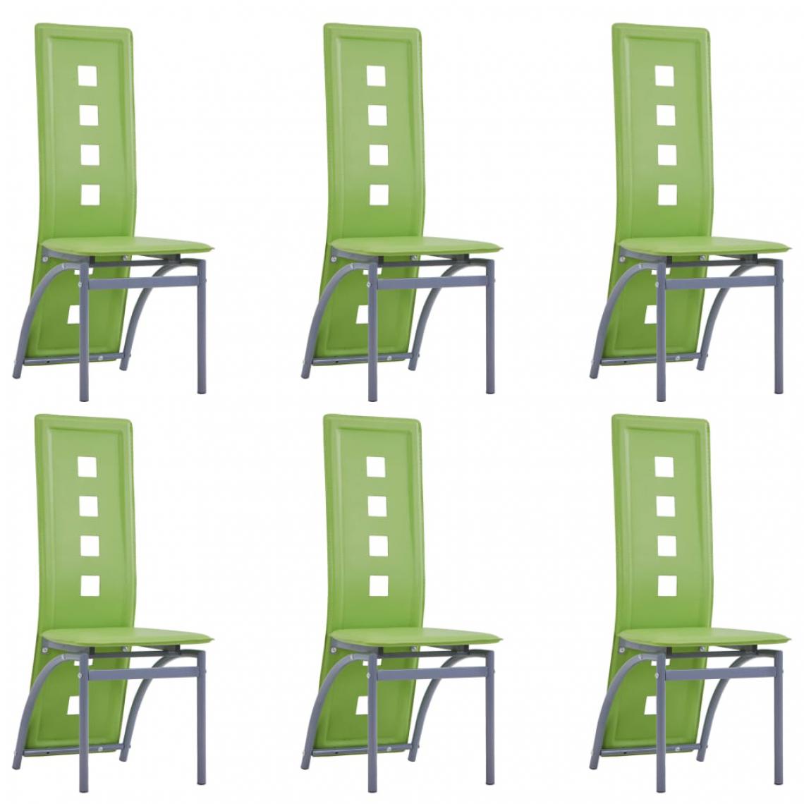 Chunhelife - Chunhelife Chaises de salle à manger 6 pcs Vert Similicuir - Chaises