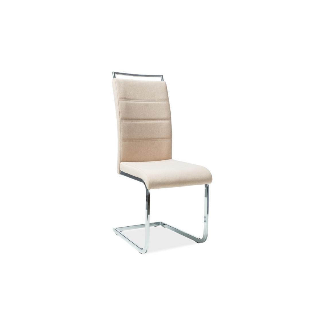 Ac-Deco - Chaise en tissu - H441 - 42 x 41 x 102 cm - Beige - Chaises