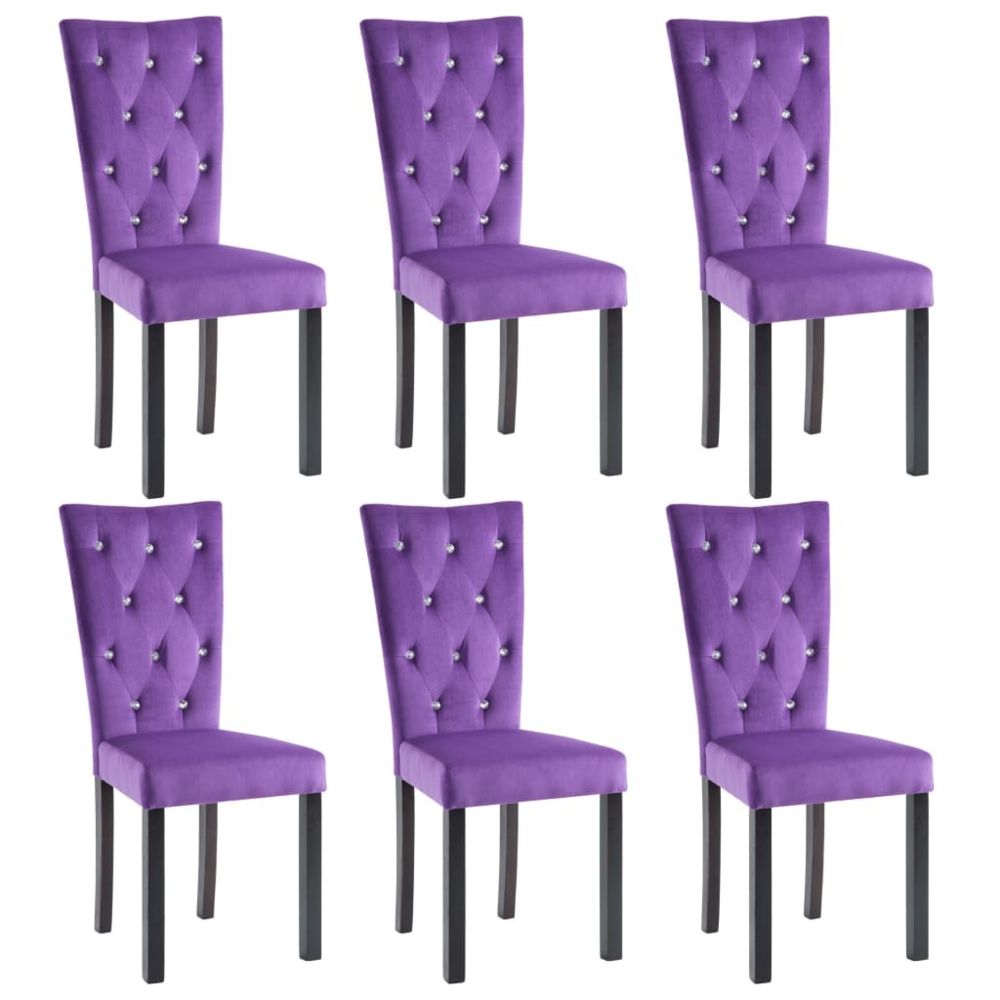 marque generique - Icaverne - Chaises de cuisine et de salle à manger collection Chaise de salle à manger 6 pcs Velours Violet - Chaises