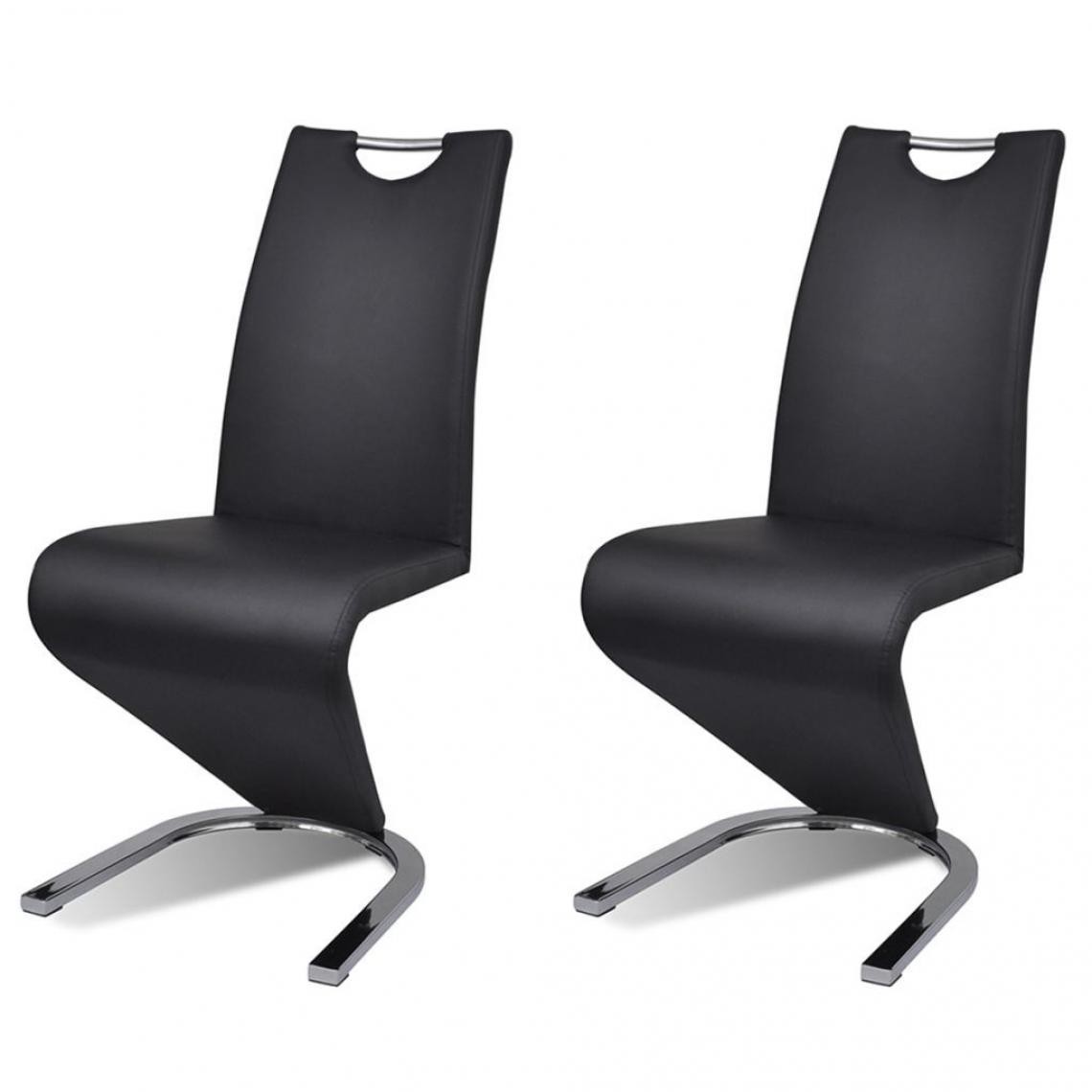 Decoshop26 - Lot de 2 chaises de salle à manger cuisine design contemporain similicuir noir CDS020817 - Chaises