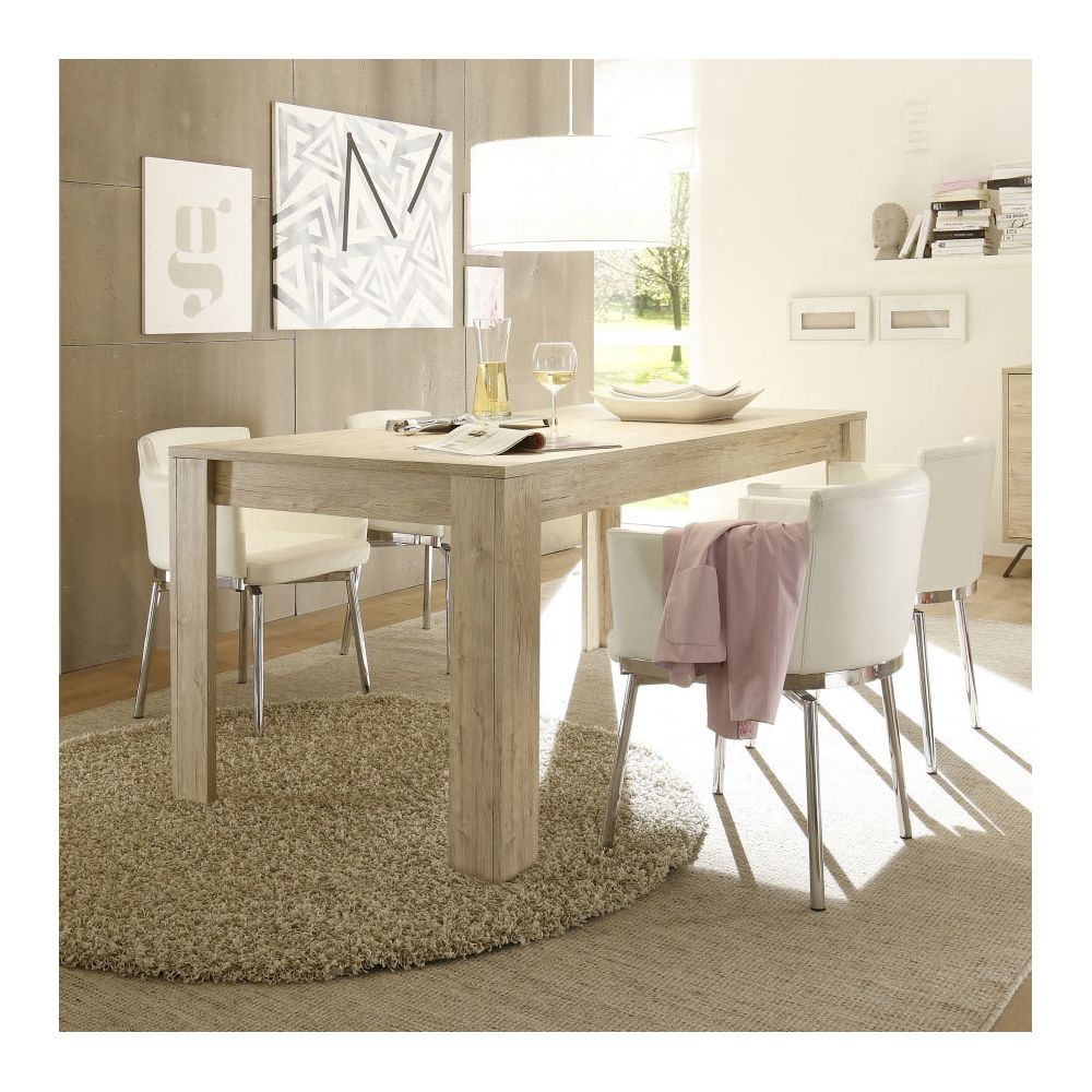 Kasalinea - Table de salle à manger couleur bois moderne PLUME - L 180 cm - Tables à manger
