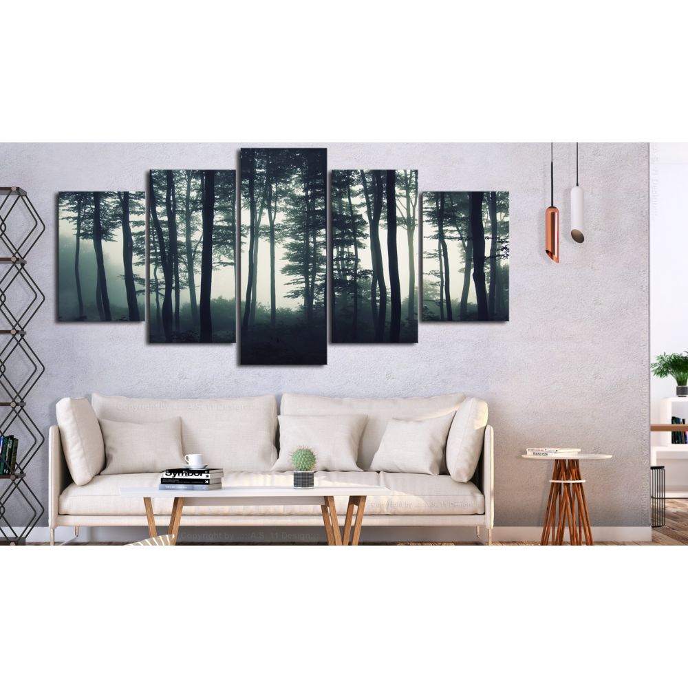 marque generique - 200x100 Tableau Forêt Paysages Moderne Dark Forest (5 Parts) Wide - Tableaux, peintures
