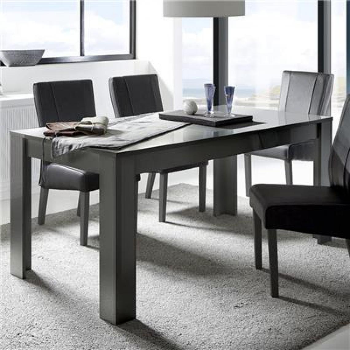 Nouvomeuble - Table 180 cm grise laqué design SANDREA 2 - Tables à manger
