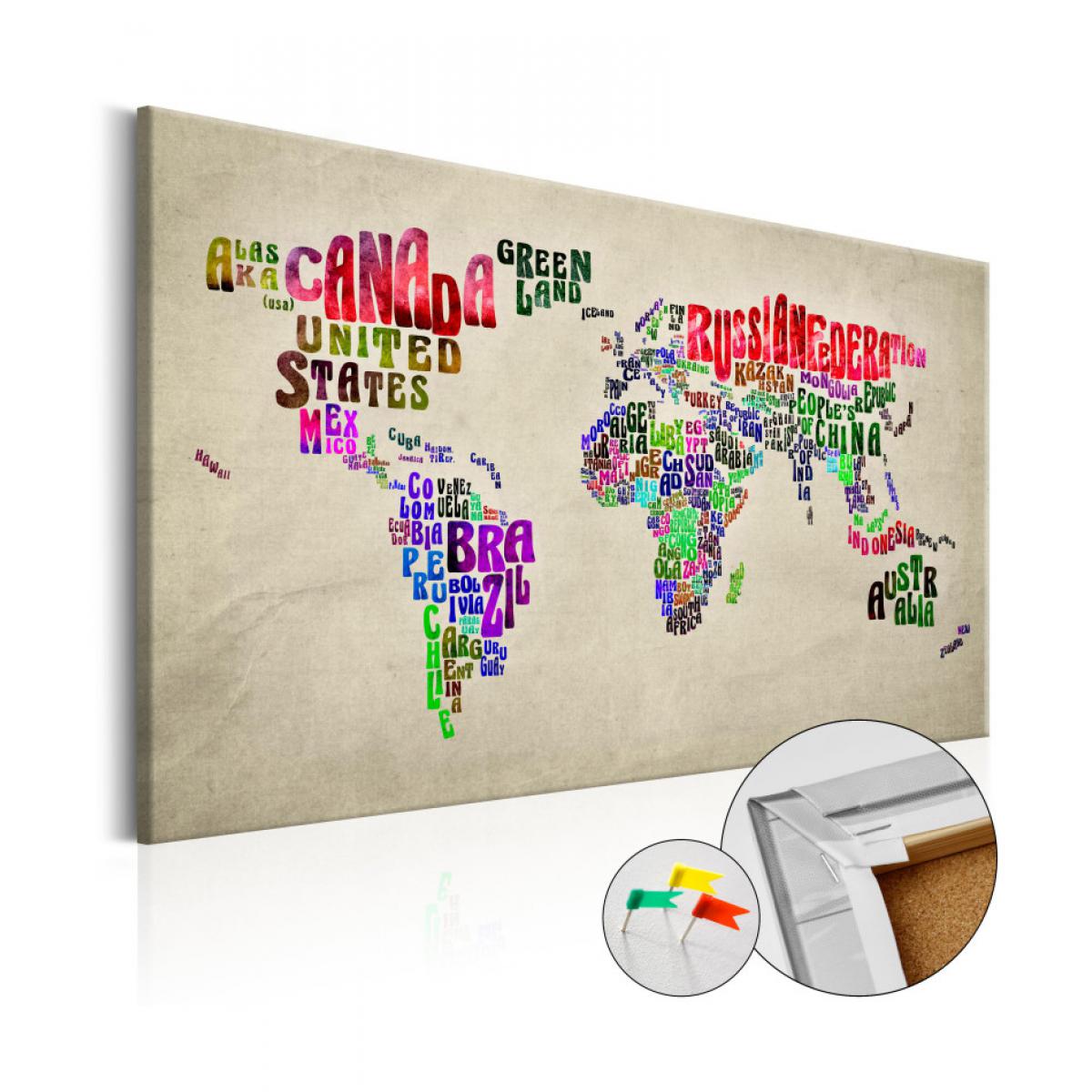 Artgeist - Tableau en liège - Global Tournée (EN) [Cork Map] 90x60 - Tableaux, peintures