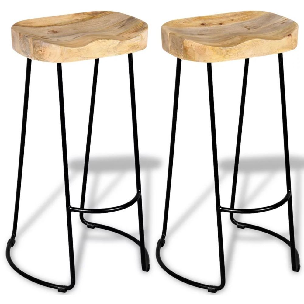 marque generique - Icaverne - Tabourets et chaises de bar edition Tabourets de bar Gavin 2 pcs Bois de manguier massif - Chaises