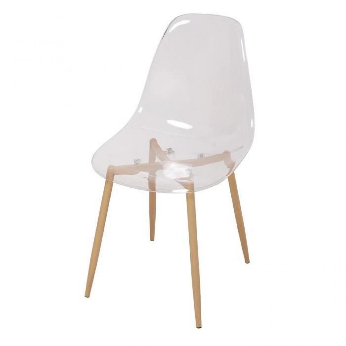 Cstore - Lot de 4 chaises cristal transparent - L 47 x P 54 x H 84 cm - CLODY - Chaises