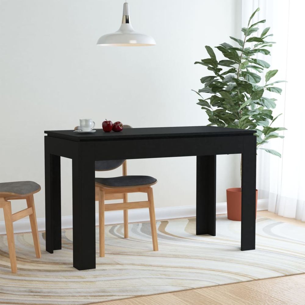 Vidaxl - vidaXL Table de salle à manger Noir 120 x 60 x 76 cm Aggloméré - Tables à manger