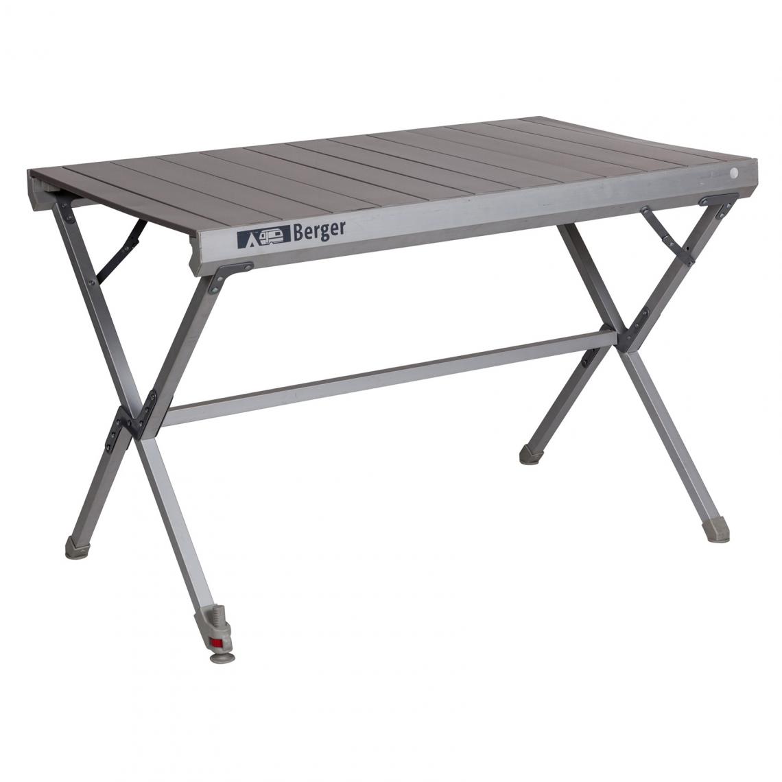 Alter - Table pliante en aluminium pour camping et pique-nique, coloris gris, 105 x 61 xh 70 cm - Tables à manger