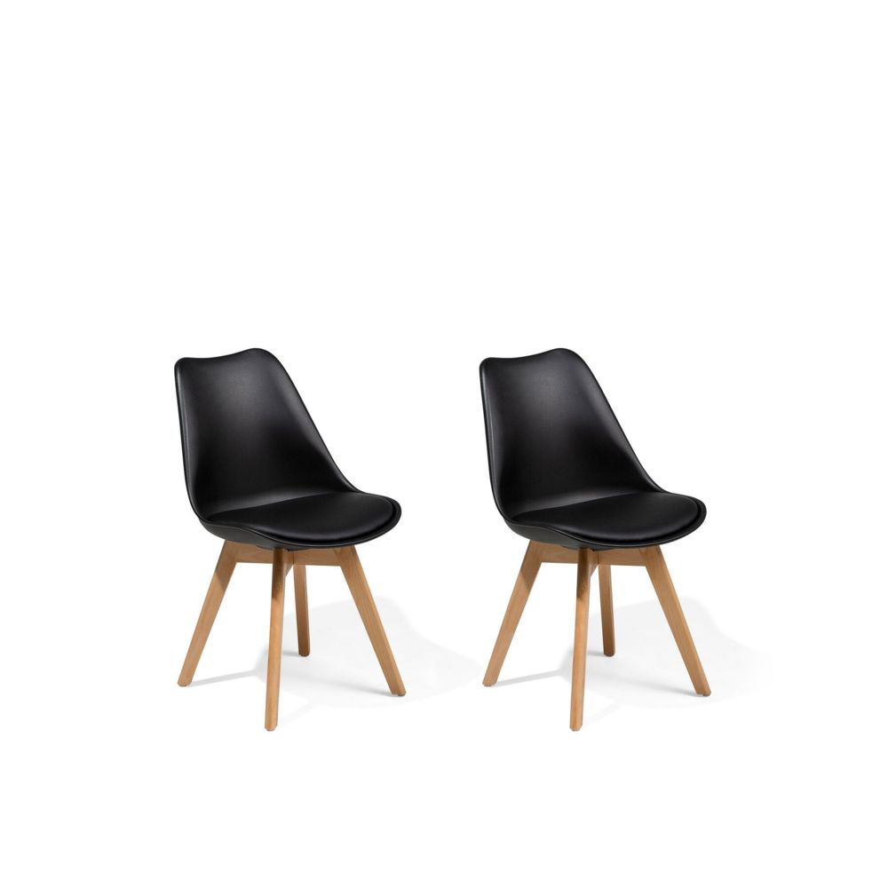 Beliani - Beliani Lot de 2 chaises noires avec pieds en bois DAKOTA II - noir - Chaises