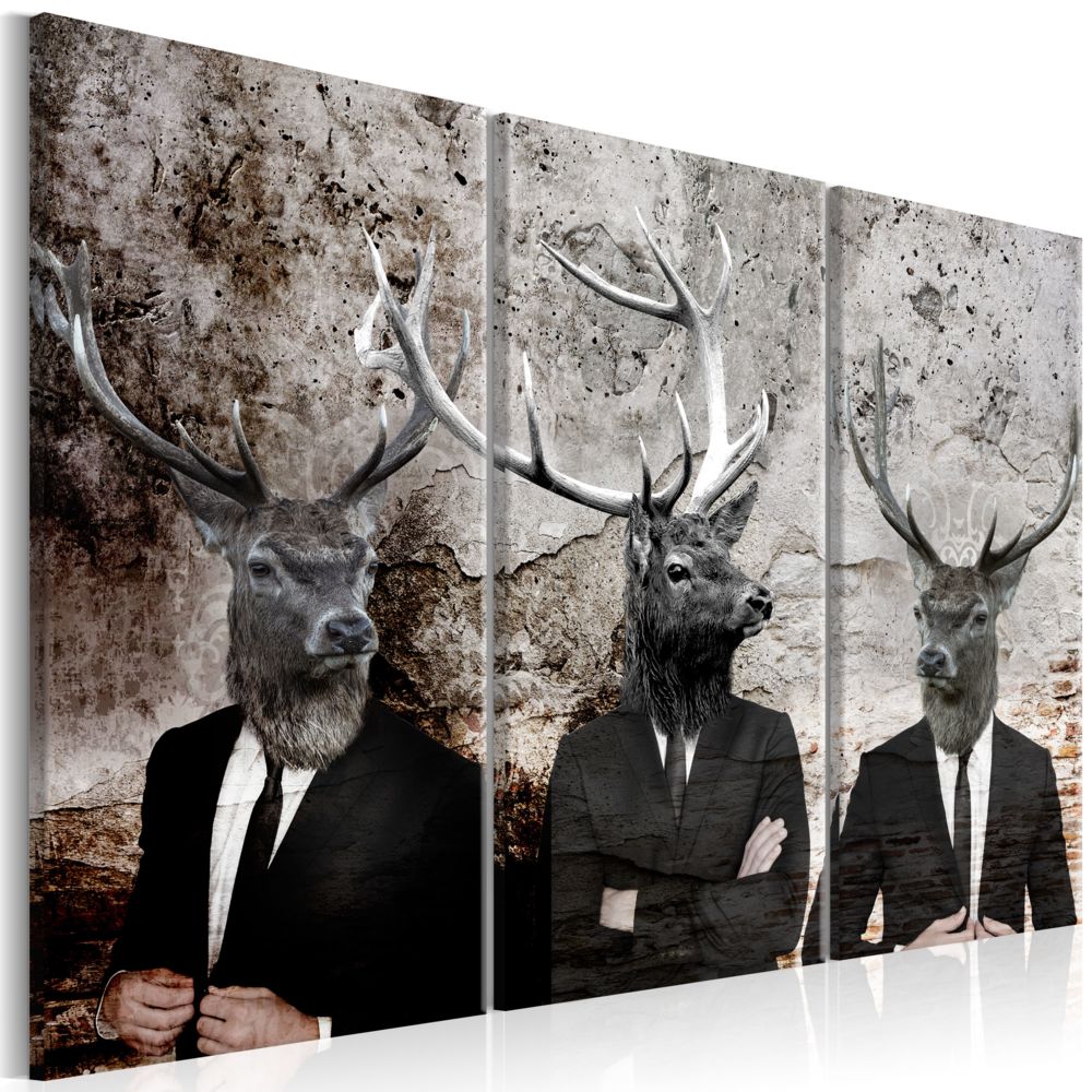 Bimago - Tableau - Deer in Suits I - Décoration, image, art | Art urbain | - Tableaux, peintures