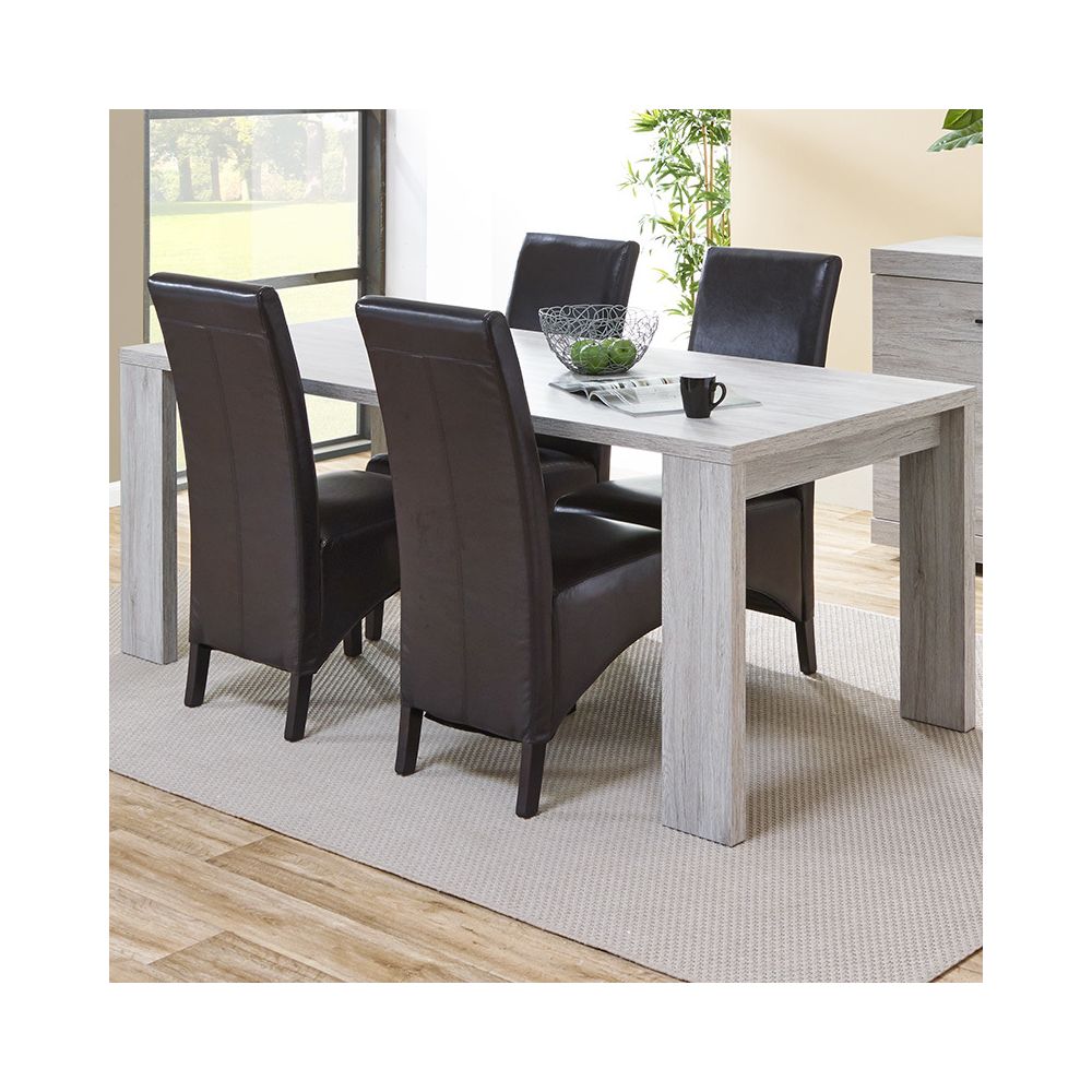 Kasalinea - Table contemporaine couleur chêne gris LADY - L 190 cm - Sans rallonge - Tables à manger