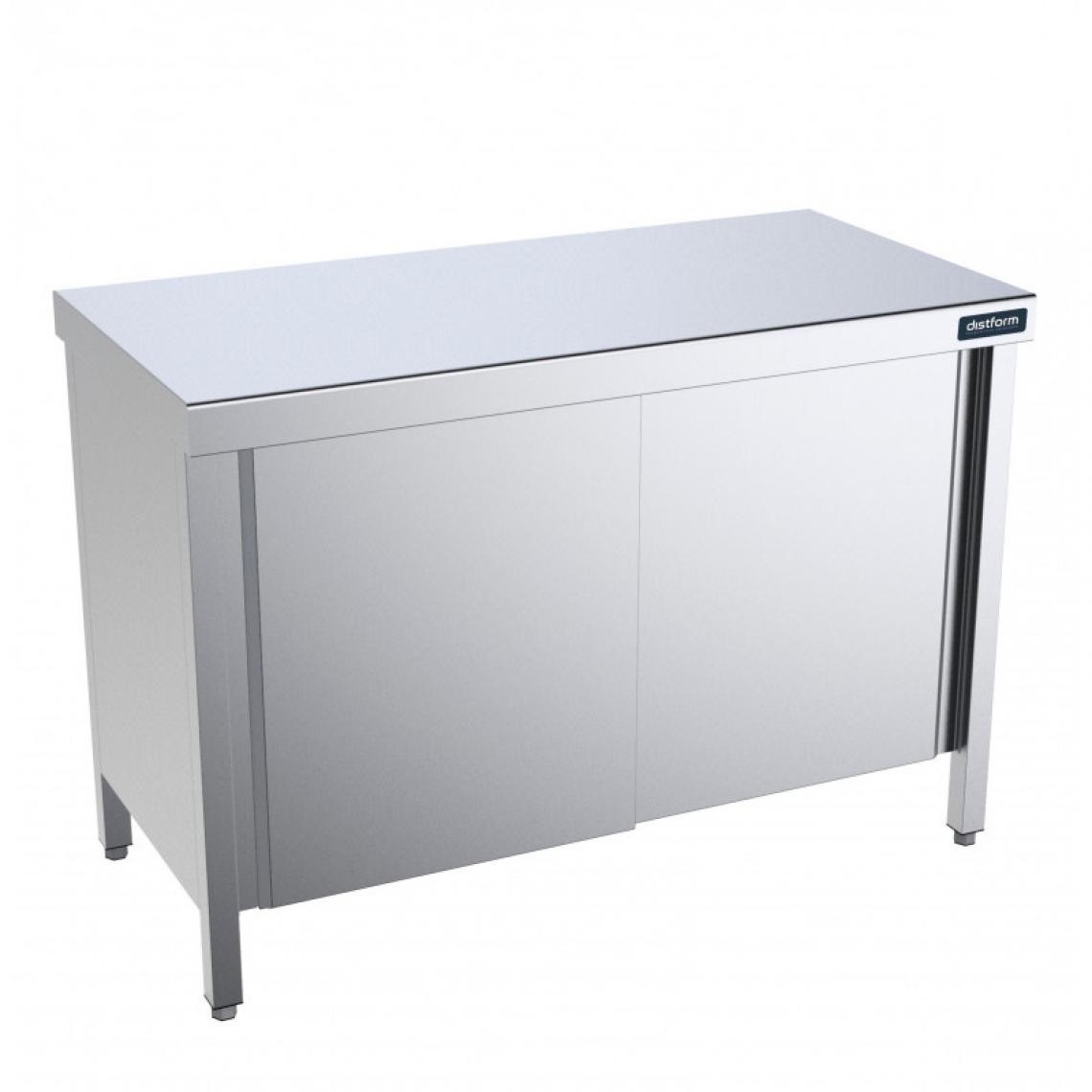 DISTFORM - Table en Inox Gamme 800 avec Portes et Etagères - Distform - Acier inoxydable2 Portes1800x800 - Tables à manger
