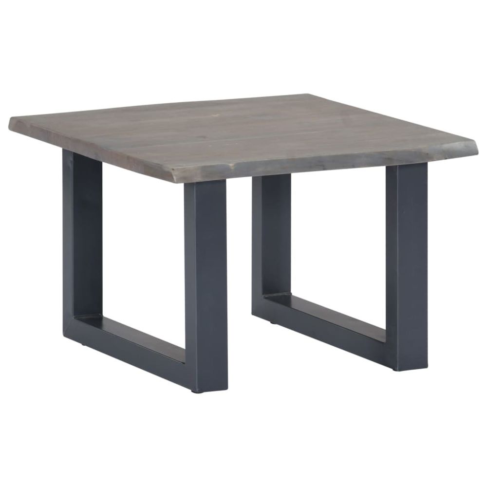 Vidaxl - vidaXL Table basse avec bord naturel Gris 60x60x40 cm Bois d'acacia - Tables à manger