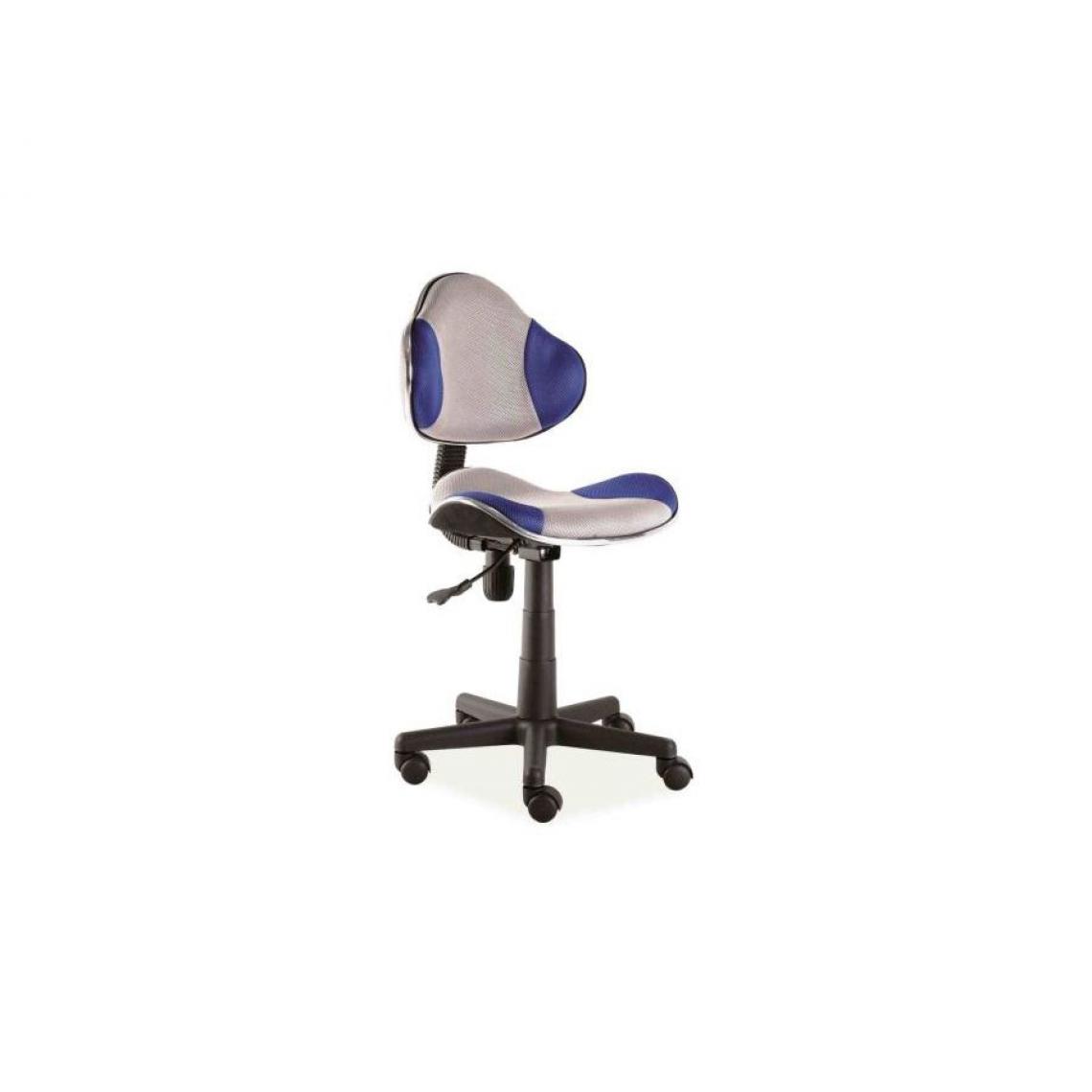 Hucoco - ABBEY | Chaise pivotante pour enfants | Hauteur réglable 80-92cm | Tissu haute qualité | Chaise de bureau à roulettes - Bleu - Chaises