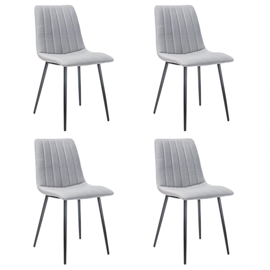 Hucoco - ARAN - Lot de 4 chaises moderne cusine salle à manger bureau - 88x45x40 cm - Tissu haute qualité - Gris - Chaises