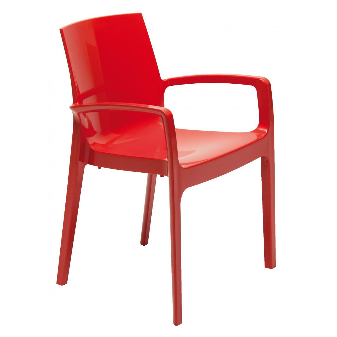 3S. x Home - Chaise Design Rouge GENES - Chaises