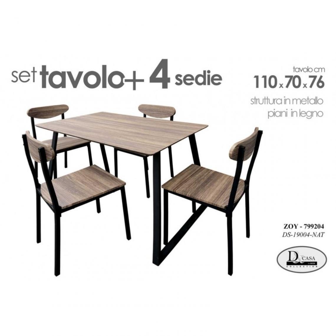 Webmarketpoint - Set de table 110 x 70 cm avec 4 chaises de cuisine et de salon - Tables à manger