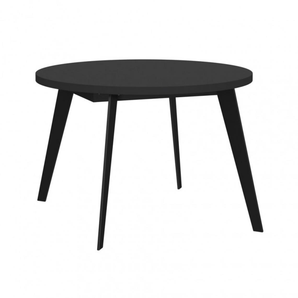 Meubletmoi - Table extensible en panneau de particule noir - Pieds métal - VANESSA - Tables à manger