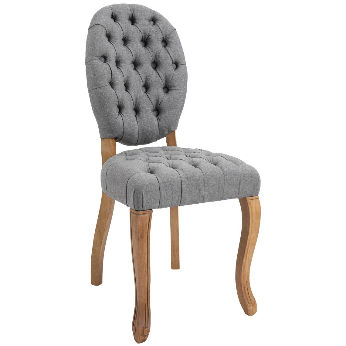 Icaverne - Superbe Chaise de salle à manger collection Saint-Domingue tissu antique-clair couleur gris - Chaises