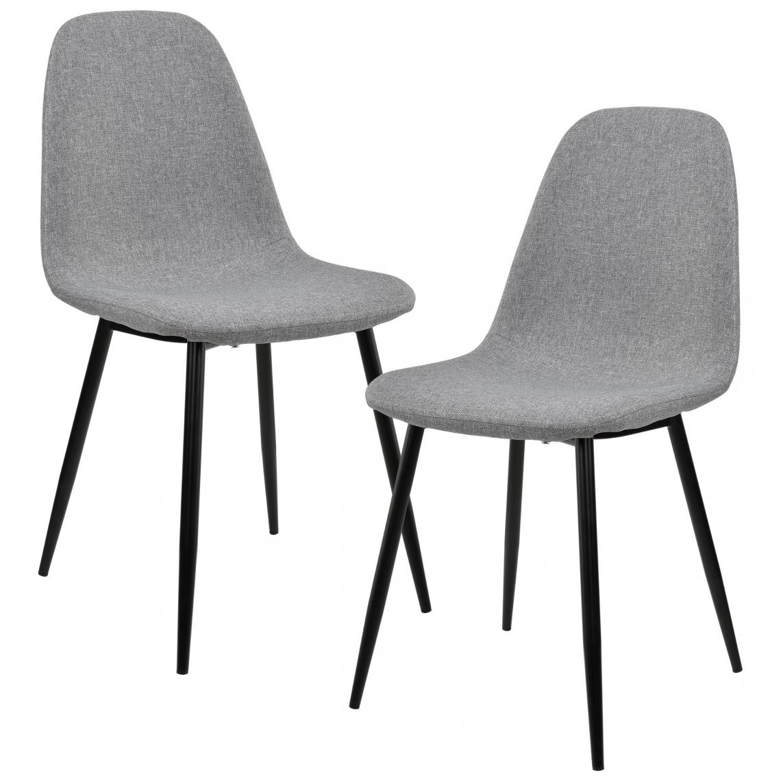 Helloshop26 - Lot de 2 chaises de salle à manger sièges rembourrés pieds métalliques 86 cm gris 03_0005745 - Chaises