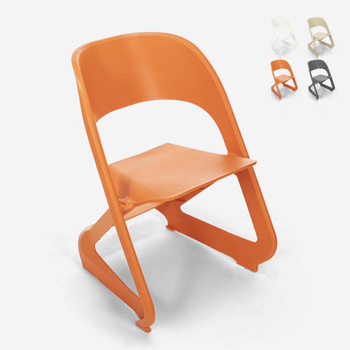 Ahd Amazing Home Design - Chaise en plastique design empilable pour bars, fêtes et événements publics Nest, Couleur: Orange - Chaises