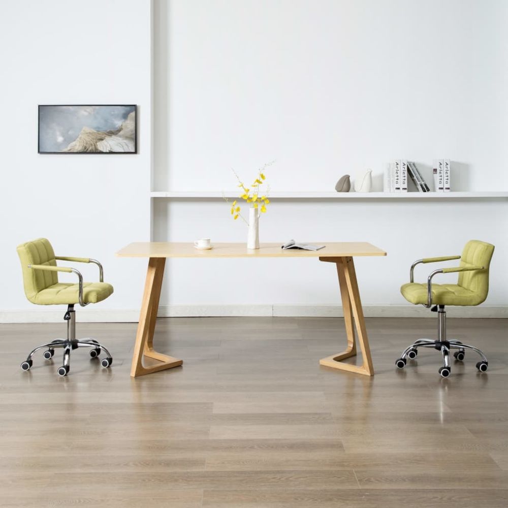 marque generique - Moderne Fauteuils et chaises collection Podgorica Chaises pivotantes de salle à manger 2 pcs Vert Tissu - Chaises