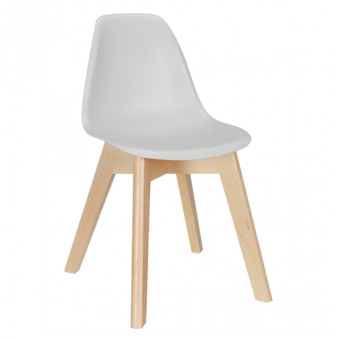 Ac-Deco - Chaise scandinave - Coque poudrée - L 30.5 cm x l 34.5 cm x H 56 cm - Gris - Chaises