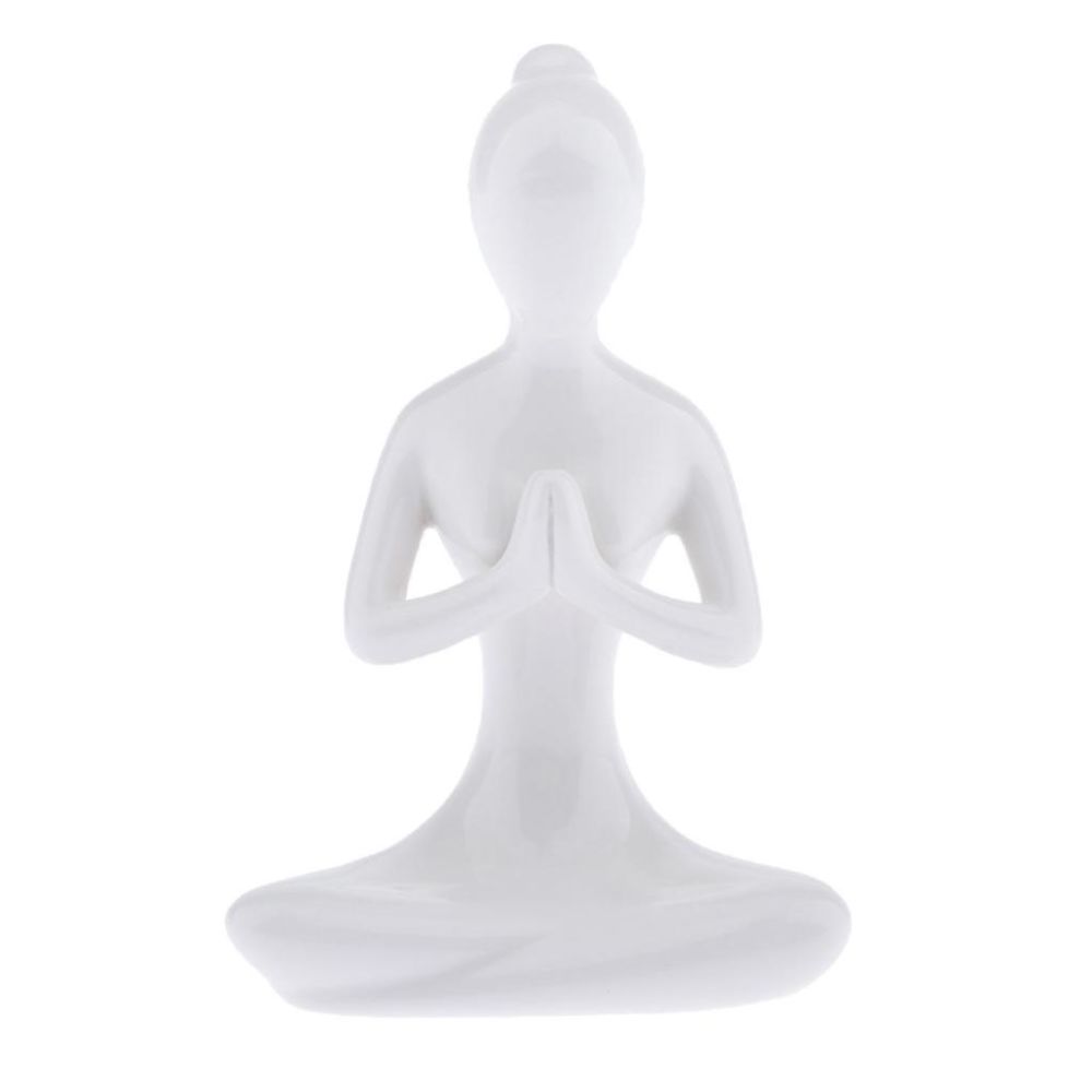marque generique - Yoga en céramique Figure Ornement Statue Sculpture Zen Garden Desk Decor Style-07 - Objets déco