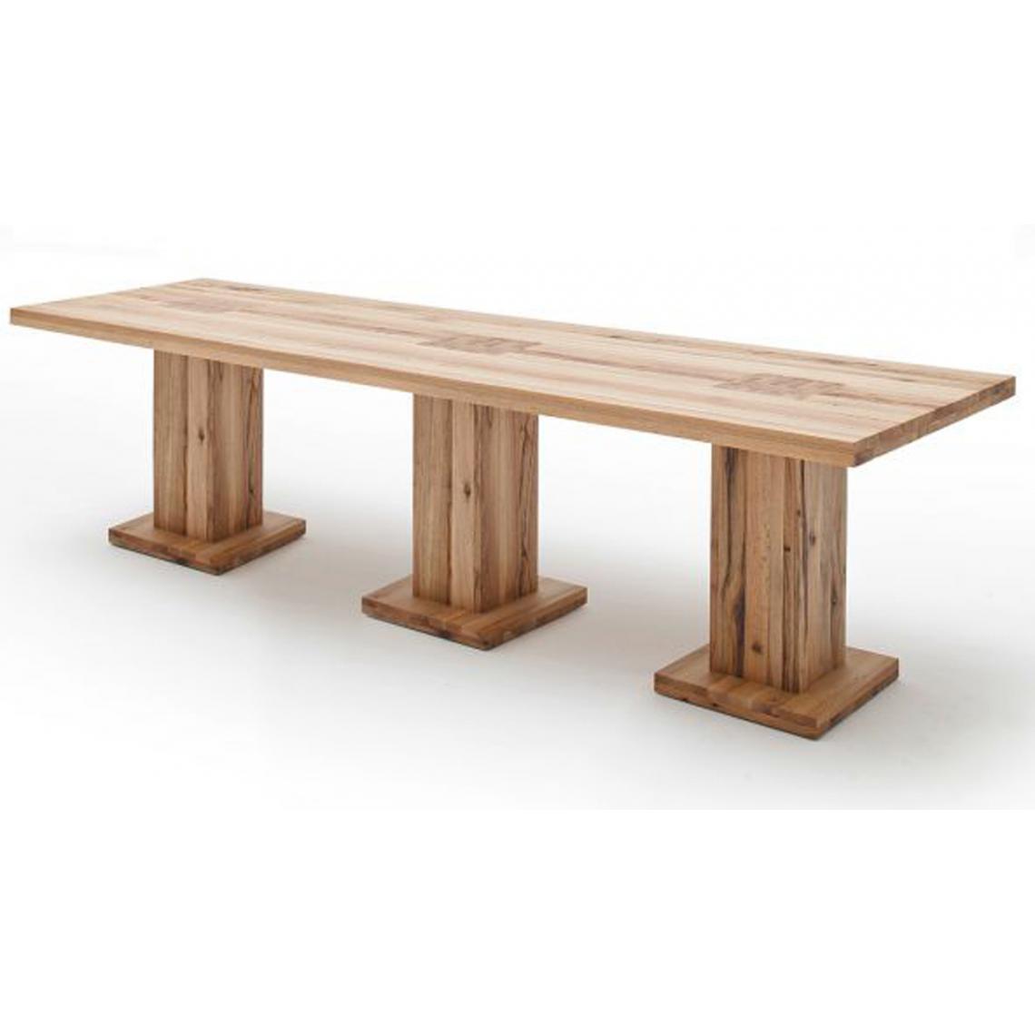 Pegane - Table à manger en chêne sauvage laqué mat - L.300 x H.76 x P.120 cm -PEGANE- - Tables à manger