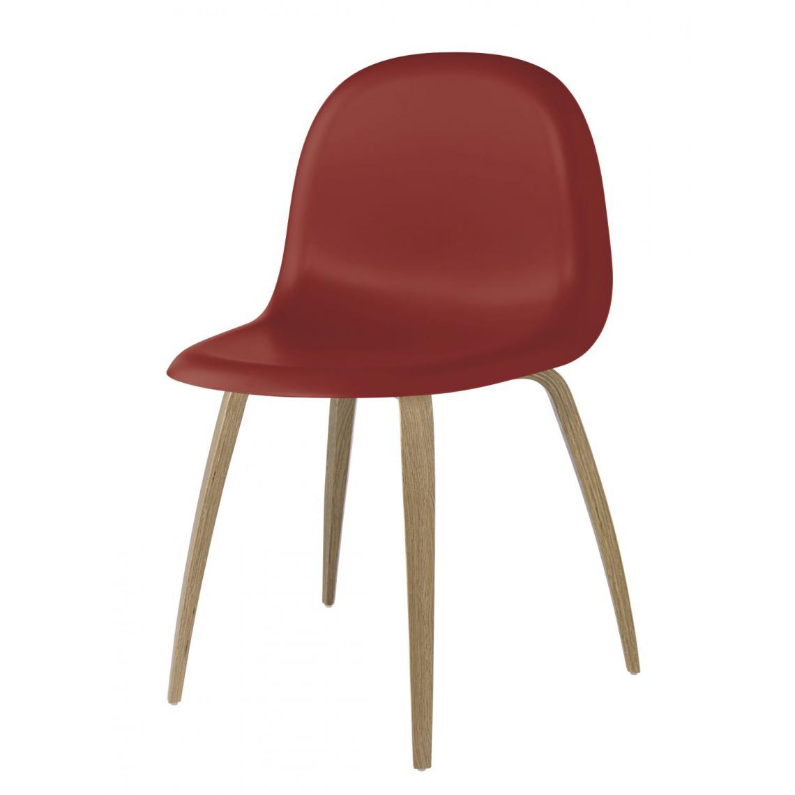 Gubi - Chaise Gubi 3D Dining - rouge - Chêne - Chaises