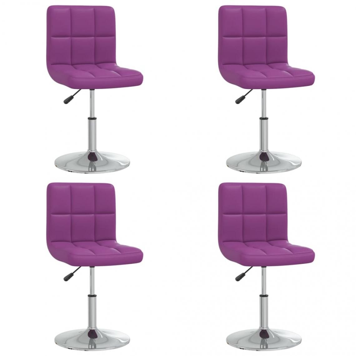 Decoshop26 - Lot de 4 chaises de salle à manger cuisine design contemporain similicuir violet CDS022071 - Chaises