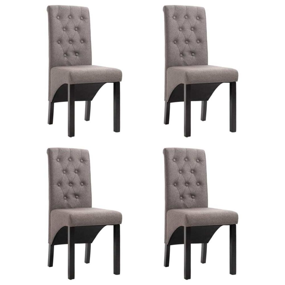 marque generique - Esthetique Fauteuils et chaises famille Paramaribo Chaises de salle à manger 4 pcs Taupe Tissu - Chaises