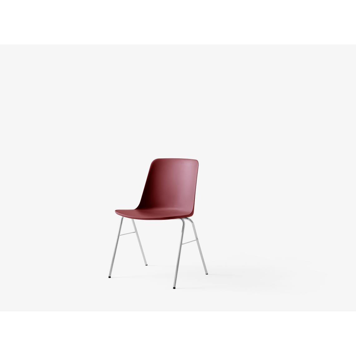 Andtradition - Chaise HW 26 - rouge/marron - chromé - Chaises