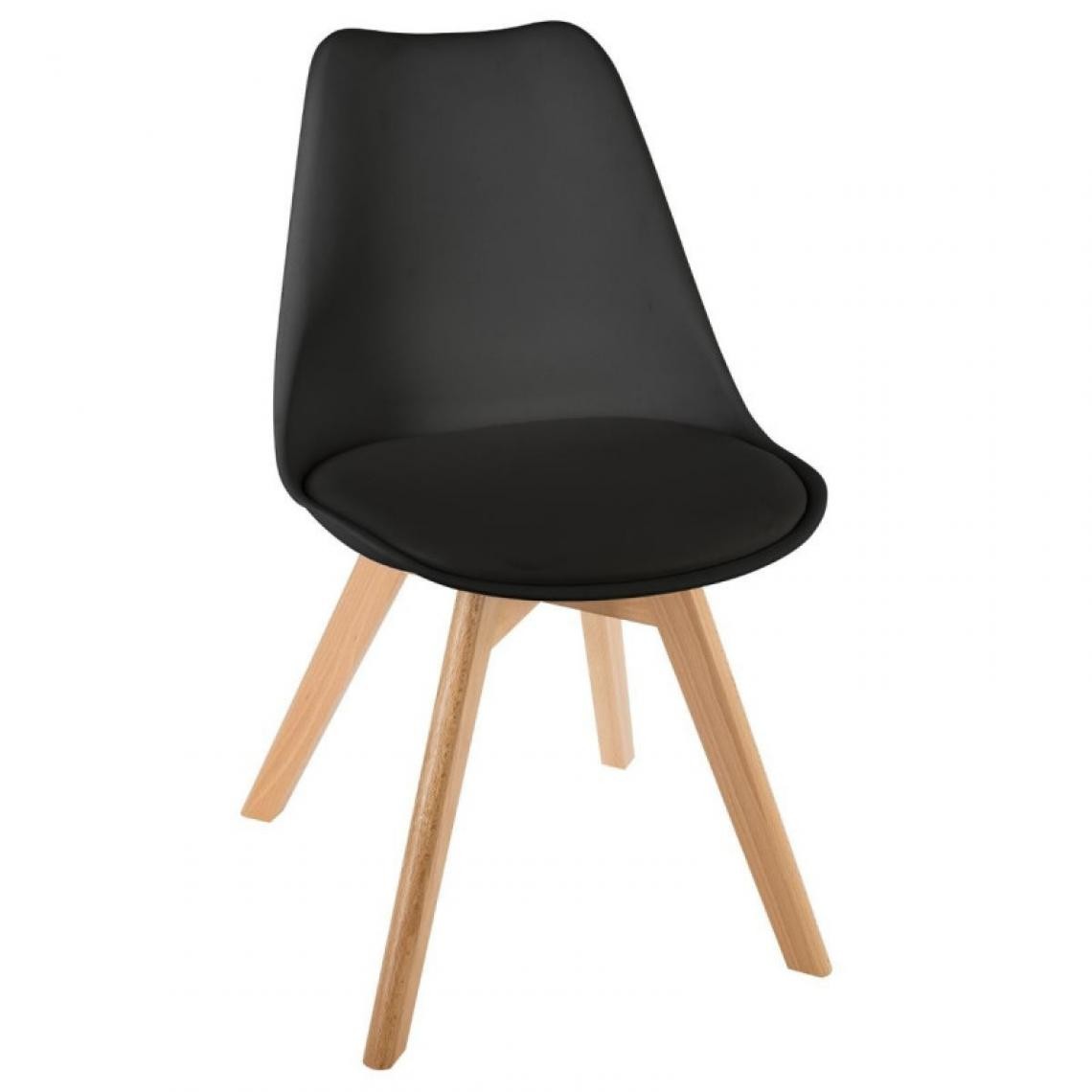 Atmosphera, Createur D'Interieur - Lot de 2 chaises style scandinave baya atmosphera - noir - Chaises
