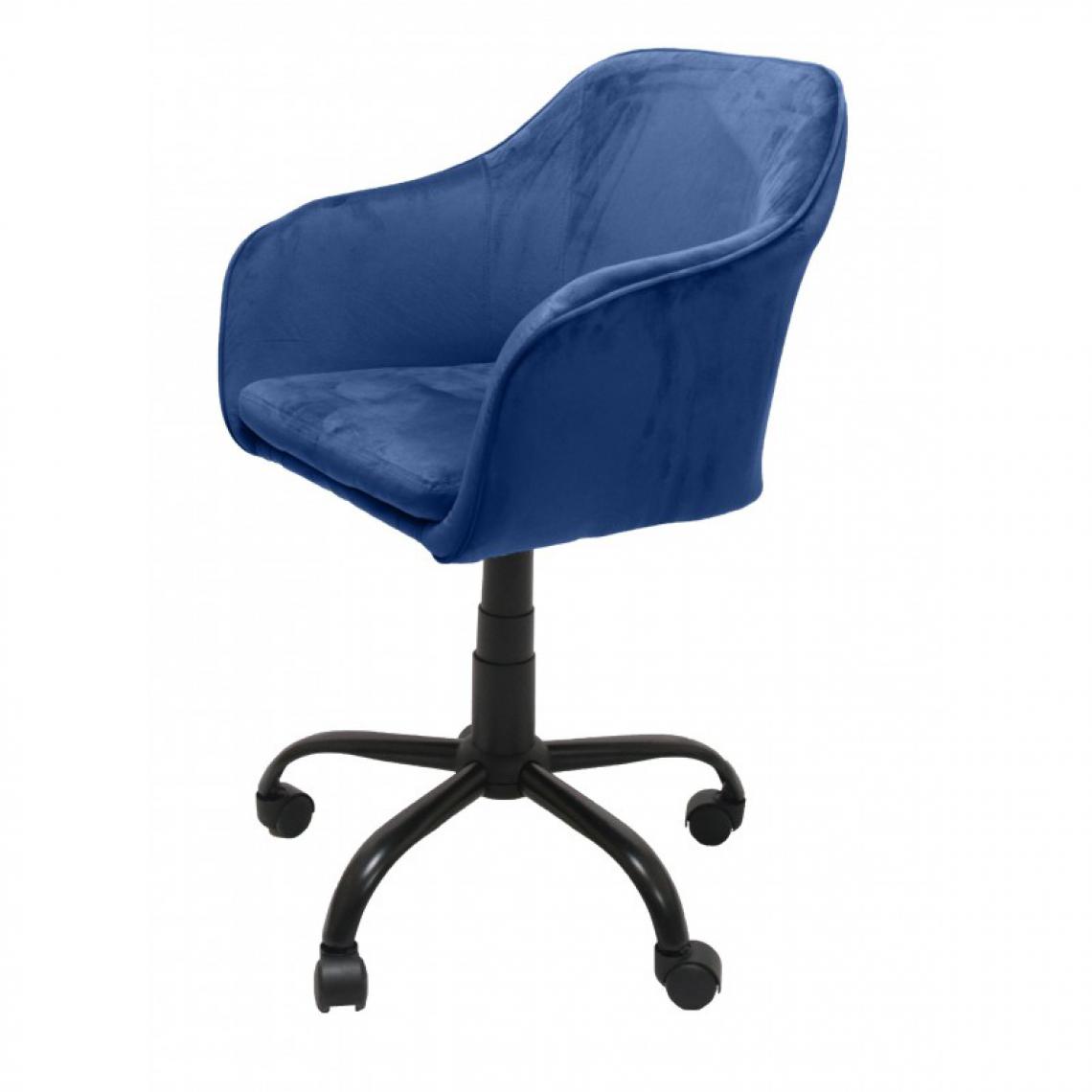 Hucoco - MOLI - Fauteuil pivotant style moderne bureau/cabinet - 79-89x57x46 - Réglable - Bleu - Chaises
